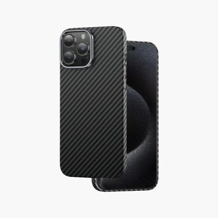  Накладка для i-Phone 15 Pro Max Keephone Kevlar Aramid Fiber Magsafe черный
