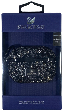  Чехол для AirPods Pro Swarovski чёрно-серебристый