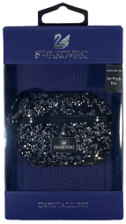 Чехол для AirPods Pro Swarovski чёрно-серебристый