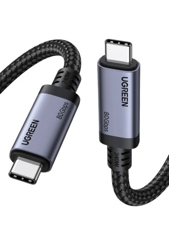  Usb Кабель-зарядка Type-C на Type-C Ugreen L706 Gen4 240W 80Gbps 1м черно-серый