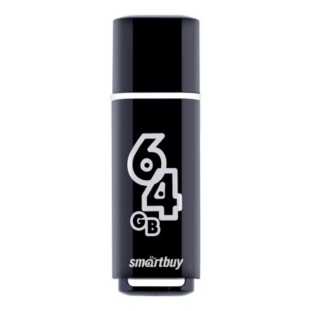  USB флеш накопитель Smartbuy 64GB Glossy series Black (SB64GBGS-K)