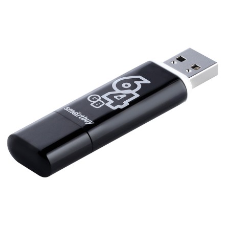  USB флеш накопитель Smartbuy 64GB Glossy series Black (SB64GBGS-K)