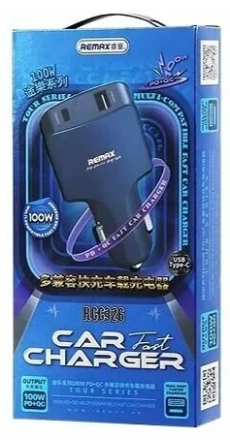  Автомобильное заряд. устр. Remax RCC326 1USB/1C 3A 100W черное