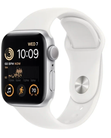  Apple Watch SE2 GPS 44мм Aluminum Case with Sport Band, серебро/белый