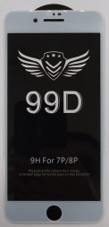 Защитное стекло для i-Phone 7 Plus/8 Plus 99D белое