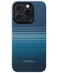 Накладка для i-Phone 15 Pro Max 6.7&quot; Pitaka Magez Case 5 Aramid Fiber Лунный рис (moonrise)