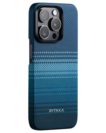  Накладка для i-Phone 15 Pro Max 6.7&quot; Pitaka Magez Case 5 Aramid Fiber Лунный рис (moonrise)