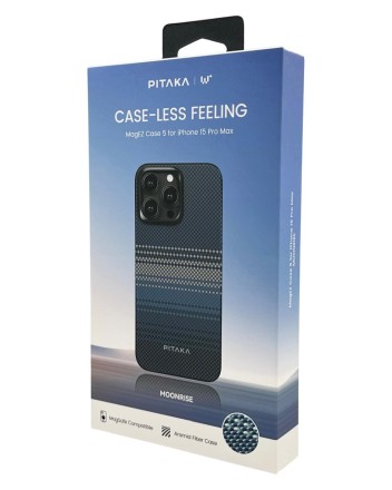  Накладка для i-Phone 15 Pro Max 6.7&quot; Pitaka Magez Case 5 Aramid Fiber Лунный рис (moonrise)