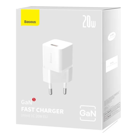  Сетевое зар. устр. Baseus GaN5 Fast Charger 1C 20W CCGN050102 белое