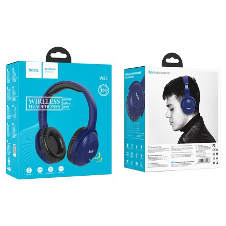  Стереонаушники Bluetooth полноразмерные Hoco W33 Art Sount BT5.0/250mAh/15ч синие