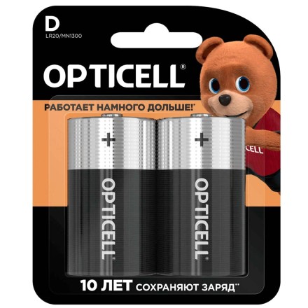  Батарейка алкалиновая Opticell LR20 D/BL2