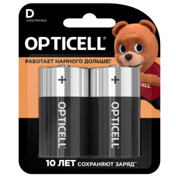 Батарейка алкалиновая Opticell LR20 D/BL2