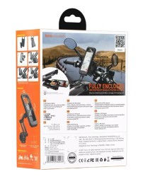 Держатель для мото/вело Hoco CA101 4.5"-7.0" с защитным экраном черный