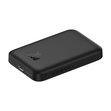  Powerbank Baseus 6000mAh Magnetic Mini Air Wireless Fast charge 20W Type-C (P10059003112-00) чёрный