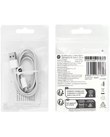  Usb Кабель-зарядка Xiaomi USB на Type-C 1м 2A (SJX14ZM) белый