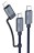  Usb Кабель-зарядка Type-C на Type-C+ Lightning Hoco U134 1.2м синий