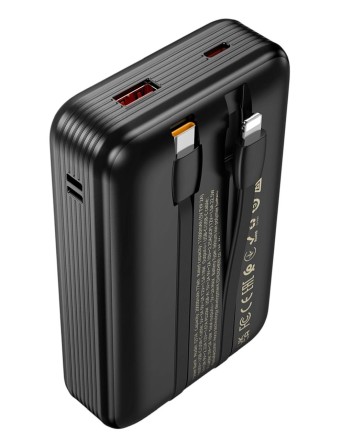  Powerbank Hoco Q37A 20000mAh 22.5W+PD20W 1USB/1C с проводом Type-C/Lightning черный