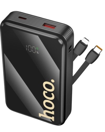  Powerbank Hoco Q37A 20000mAh 22.5W+PD20W 1USB/1C с проводом Type-C/Lightning черный