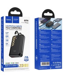 Powerbank Hoco Q37A 20000mAh 22.5W+PD20W 1USB/1C с проводом Type-C/Lightning черный