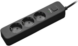 Perfeo сетевой фильтр &quot;POWER STREAM&quot;, 2500W, 1,5м, 3 розетки, черный