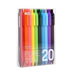 Ручка гелевая Kaco Pure Plastic Gel Ink  (комплект 20шт) цветные