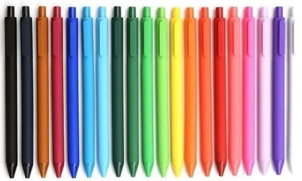  Ручка гелевая Kaco Pure Plastic Gel Ink (комплект 20шт) цветные