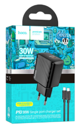 Сетевое зар. устр. Hoco CS22A с шнуром Type-C на Type-C 1С 30W черное
