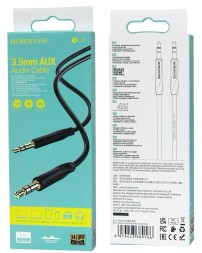 Аудиокабель AUX 3.5мм Borofone BL16 1м силиконовый черный