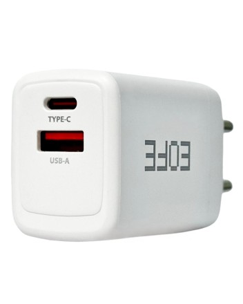  Сетевое зарядное устройство EOFE E601 1C/1USB 65W белое