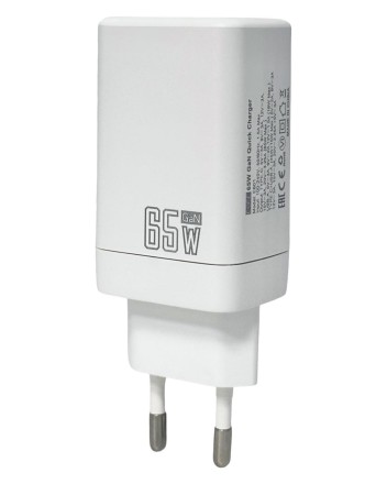 Сетевое зарядное устройство EOFE E601 1C/1USB 65W белое