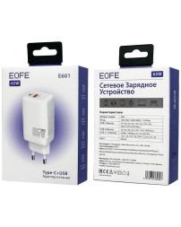 Сетевое зарядное устройство EOFE E601 1C/1USB 65W белое