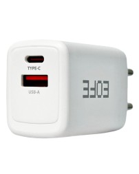 Сетевое зарядное устройство EOFE E601 1C/1USB 65W белое