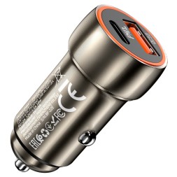 Автомобильное заряд. устр. Hoco Z46A 1USB/1C 18W/20W QC3.0 серое