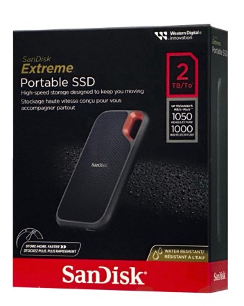  Внешний жесткий диск 2TB SanDisk Extreme Portable SSD 1050 Mb/s (SDSSDE61-2T00-G25) черный