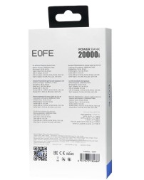 Powerbank EOFE G201 20000mAh 3A /22.5W 2USB/Type-C с дисплеем белый