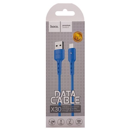  Usb Кабель-зарядка Type-C Hoco X30 Star 3A 1.2м синий