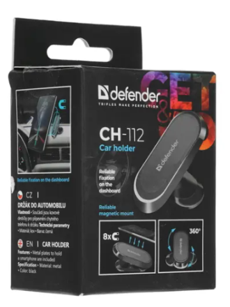  Держатель в автомобиль на торпеду Defender CH-112 магнитный черный