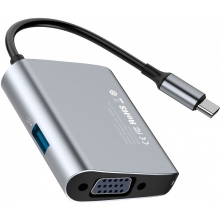  Переходник Baseus Enjoyment Type-C на VGA + USB3.0 (CATSX-E0G)