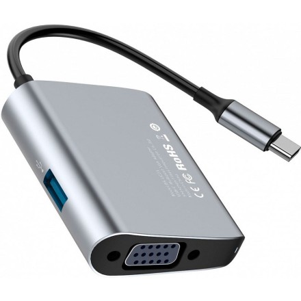 Переходник Baseus Enjoyment Type-C на VGA + USB3.0 (CATSX-E0G)