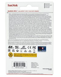 micro SDHC карта памяти SanDisk 32GB Class 10 Ultra UHS-I  A1 (120 Mb/s) + SD адаптер SDSQUA4-032G-G