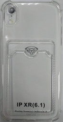 Чехол-накладка силикон с карманом под карту i-Phone XR прозрачная