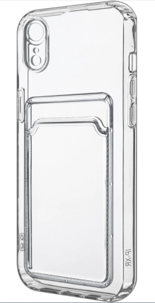  Чехол-накладка силикон с карманом под карту i-Phone XR прозрачная