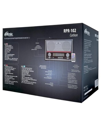 Портативный радиоприемник Ritmix RPR-102 карбон
