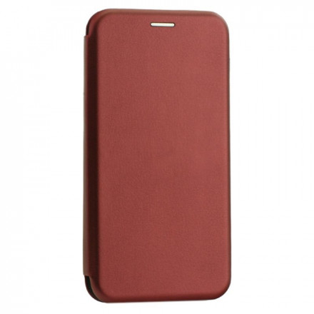 Чехол-книжка Xiaomi redmi 9C Fashion Case кожаная боковая малиновая