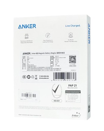  Powerbank магнитный с MagSafe Anker 622 5000mAh 7.5W 1USB-C чёрный
