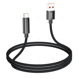 Usb Кабель-зарядка Type-C Hoco U125 с индикацией 5A 66W 1.2м черный