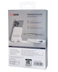 Powerbank с беспроводной зарядкой Keephone PB-15 10000mAh 1USB/1C 22.5W/20W KPMAGPB-15WH белый