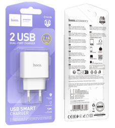 Сетевое зар. устр. Hoco C141A 2USB белое