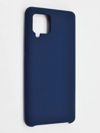 Накладка для Samsung Galaxy A42 Silicone cover без логотипа темно-синяя
