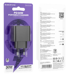 Сетевое зар. устр. Borofone BAS15A 1C 30W черное